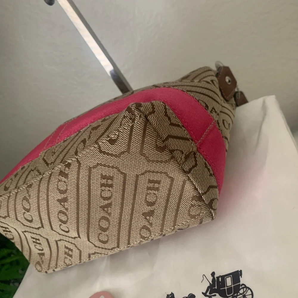 RARE Coach Signature Brown and Pink Women's Mini Bag